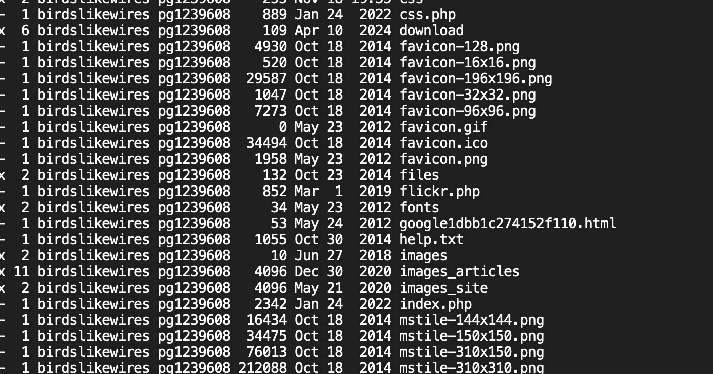 Screenshot of some files.